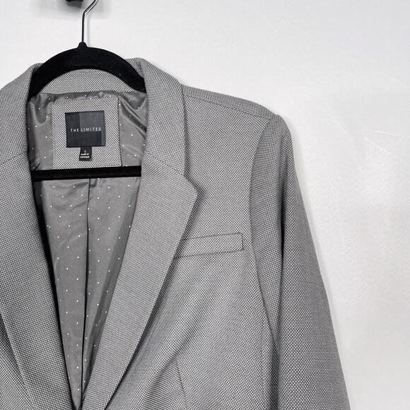 The Limited Large Gray 3/4 Sleeve Single Button Blazer Jacket Career Work Office - Picture 4 of 9